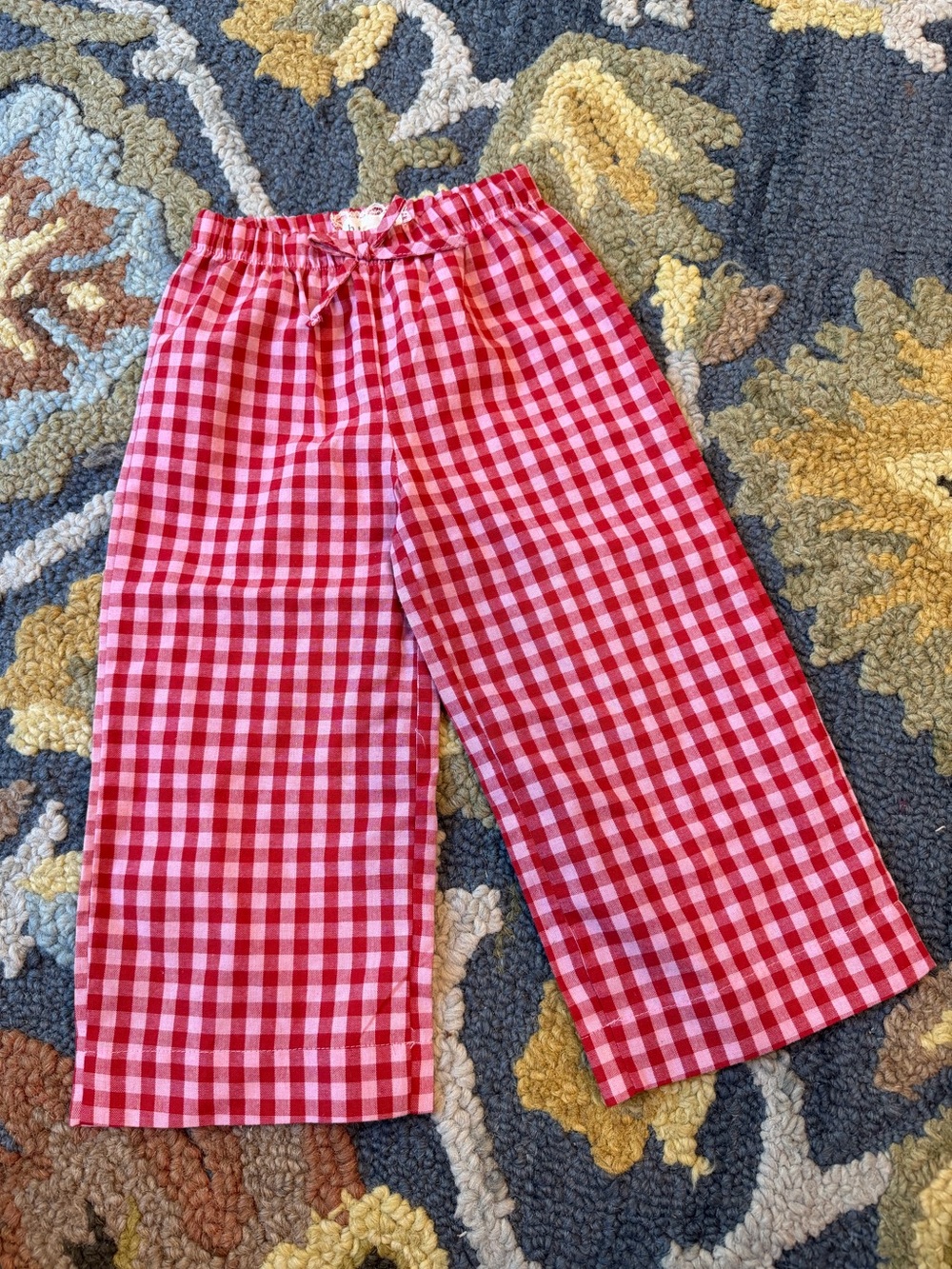 Girls Red Gingham Pajama Pants with Elastic Waist 3T Summer Vacation